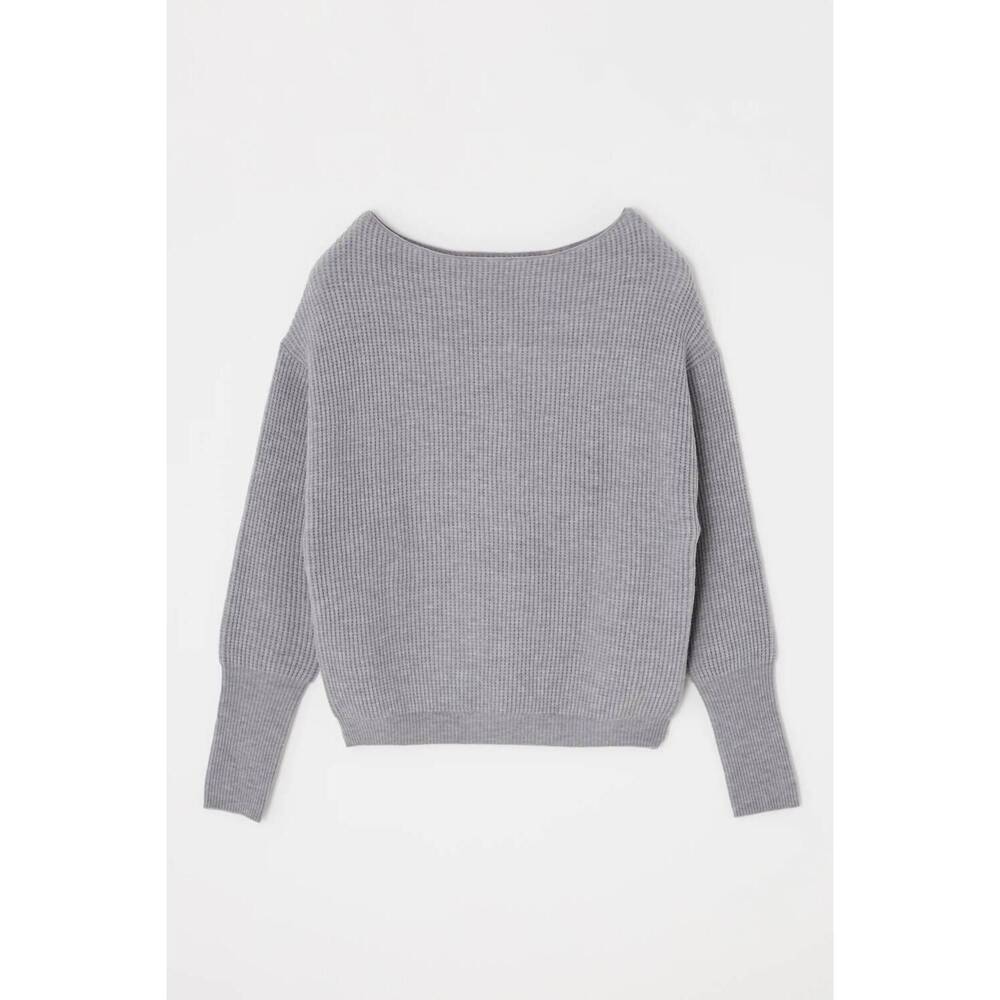 NEW MOUSSY women's off shoulder knit top in gray